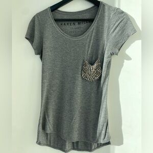 Karen Millen Grey Shirt with cute pocket design
